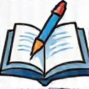 Eine Ikone, die ein offenes Notizbuch mit einem Stift darstellt, um individuelle Ernährungspläne zu symbolisieren.